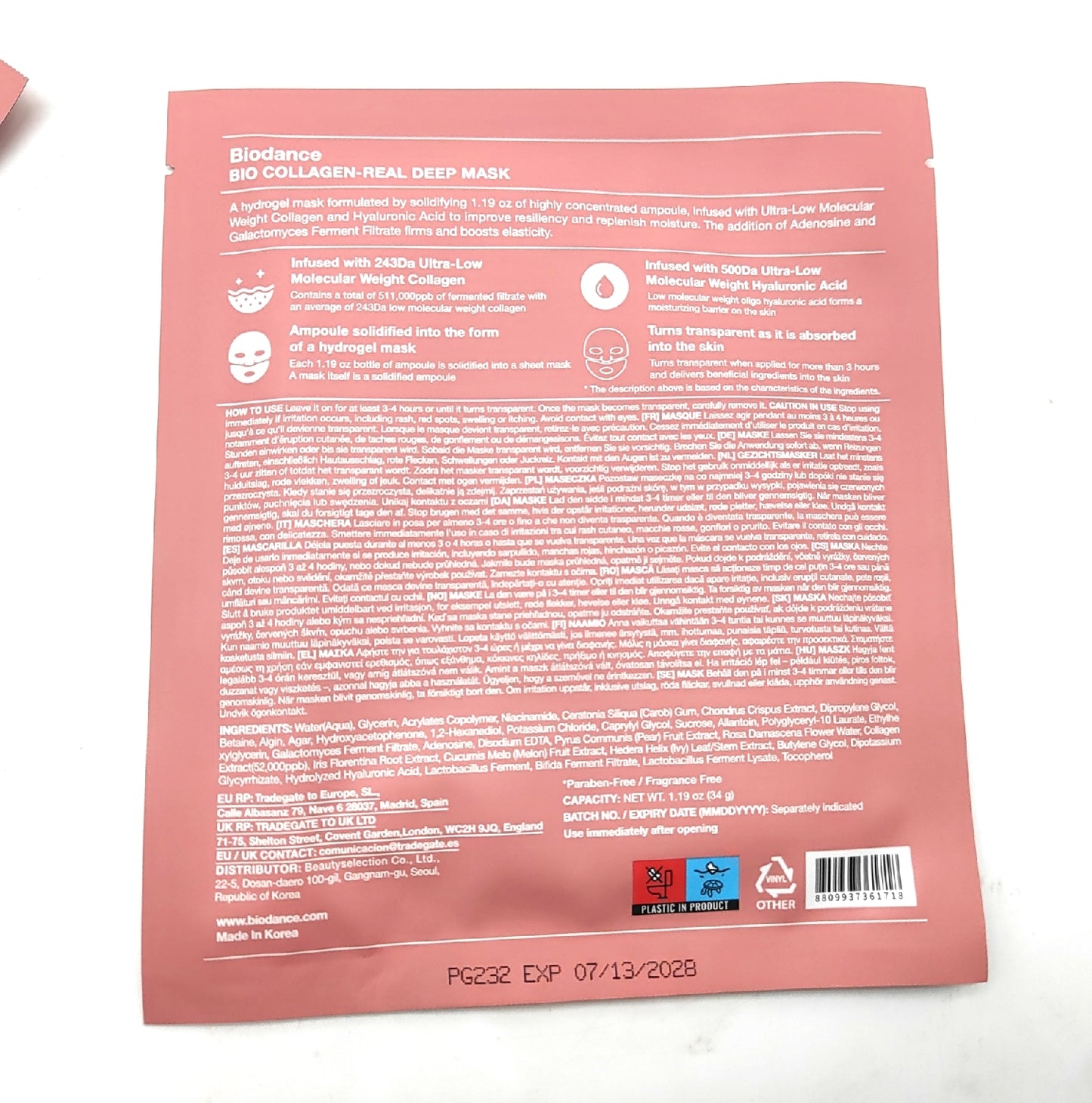 Biodance Gesichts Maske Hautpflege Bio Collagen Real Deep Maske Pflegeeffekt