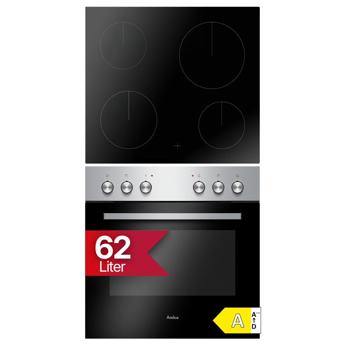 AMICA Elektro-Herd-Set EHC933041E, 60 cm, schwarz