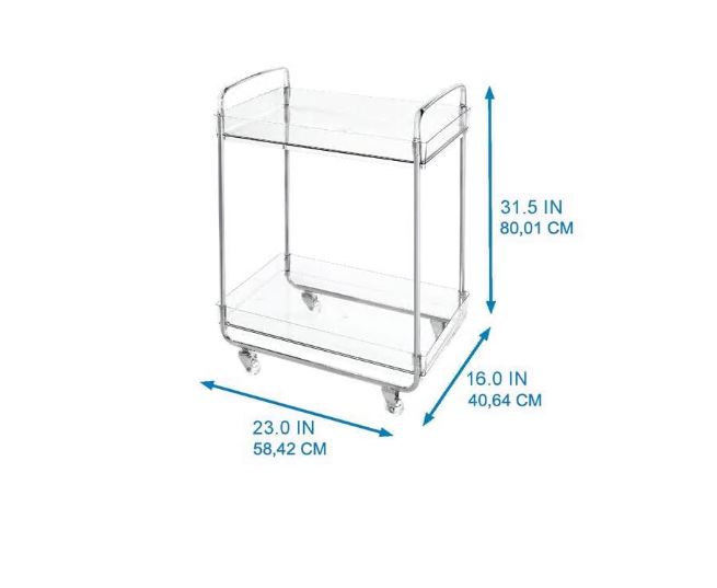 iDesign Küchenwagen Rollwagen Küche Stauraum Organisatorisch 2 Regale Räder 48 4 x 40 6 x 80 cm