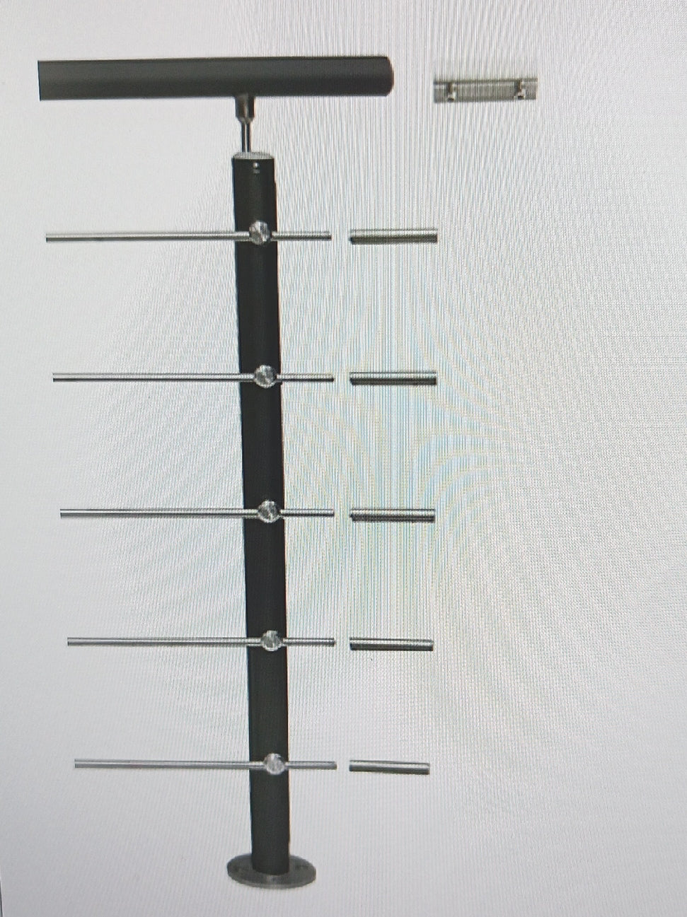 Treba Geländerset Balkon und Terrasse Aluminium AG6 Anthrazit Stabil und Robust 1500