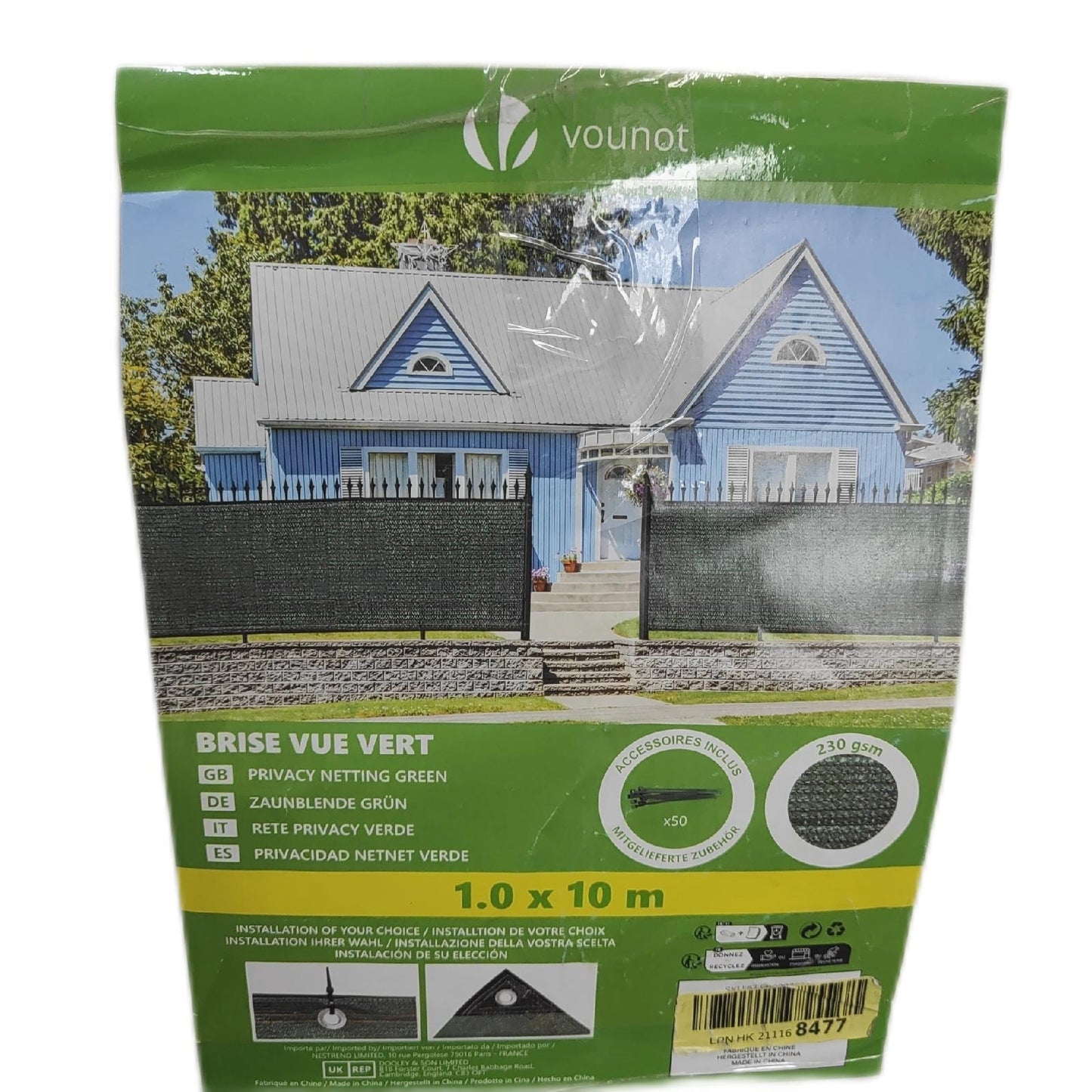 Verdunkelnder Sichtschutz Planen Gartenbedarf 230gm2 HDPE Verstärkt Befestigungsklammern für Garten Terrasse Balkon