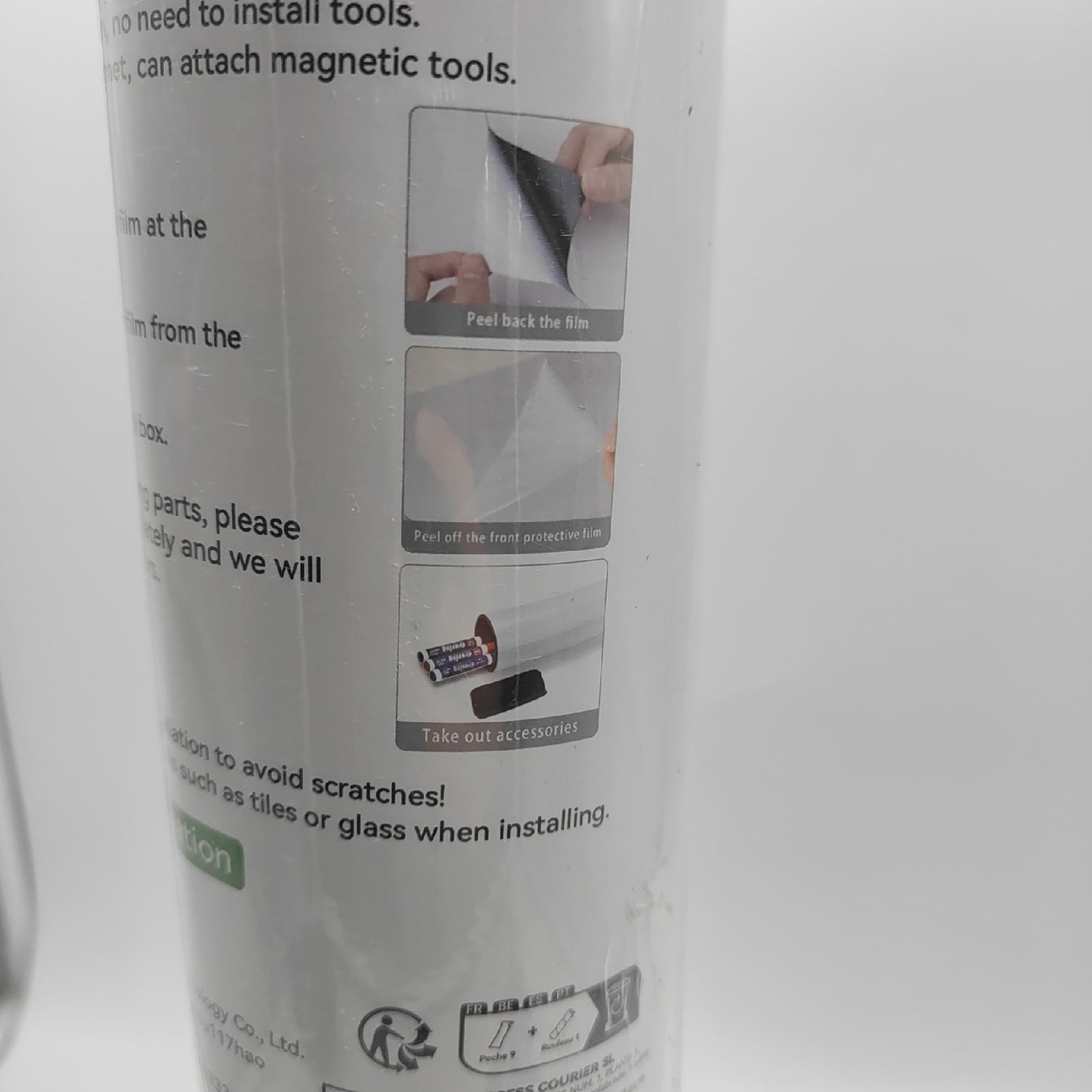 SAMNISOO Whiteboard Folie Magnetfolie Weiß Abwischbare Magnettafel Magnetisch Schreibtafel Bürobedarf