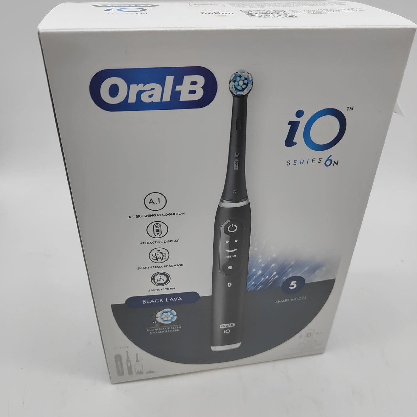 Oral B Elektrische Zahnbürste Zahnpflege iO 6N Schwarz Wiederaufladbar für beste Reinigung