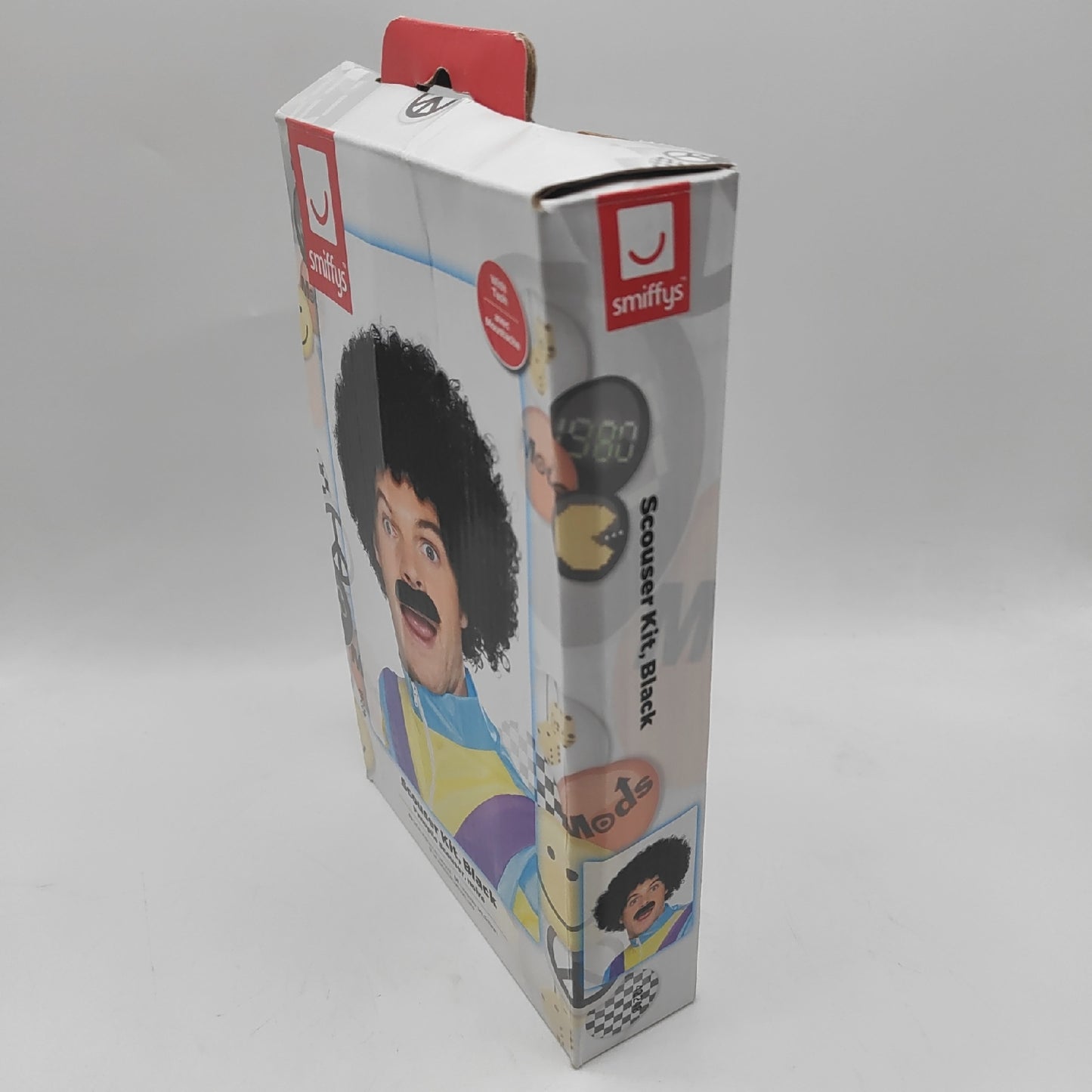 Smiffys Verkleidung 1980er Jahre Outfit Scouser Kit Schwarz lockige Perücke Tash