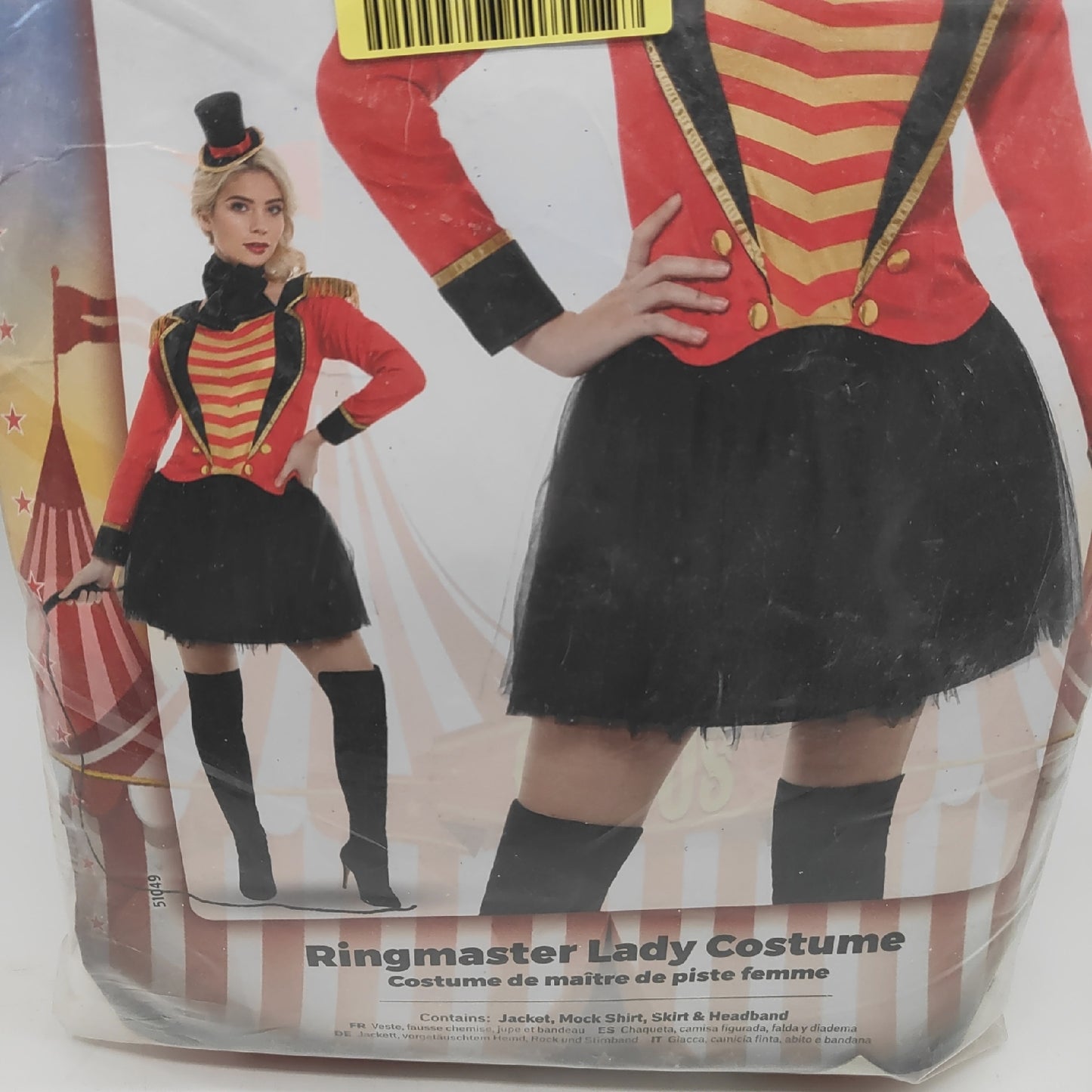 Smiffys Damenkostüm Zirkuskleidung Ringmaster Lady M Rot elegant auffällig