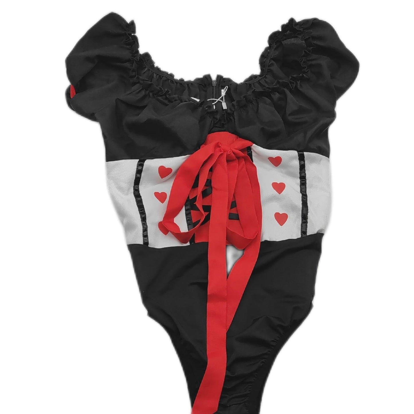Herzkönigin Kostüm Damen Kleid Karneval Halloween Fasching Größe XL Alice Spaß Verkleidung