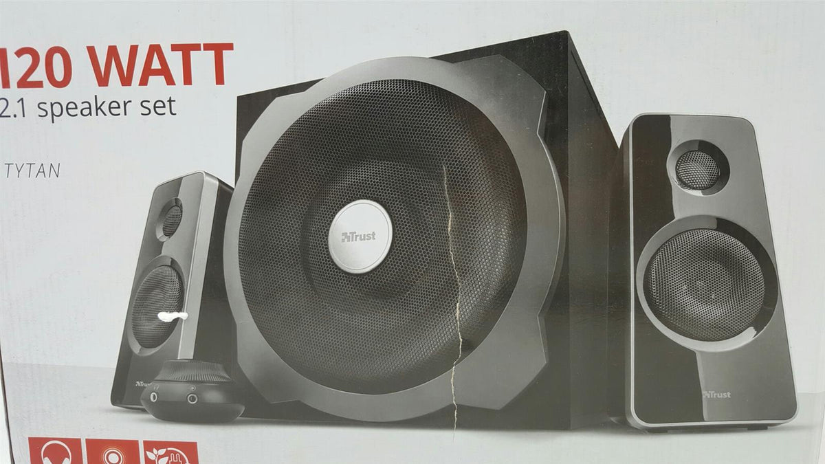 Trust Lautsprecher Subwoofer Tytan 2 1 Surround Sound System Audio Zubehör Wohnzimmer