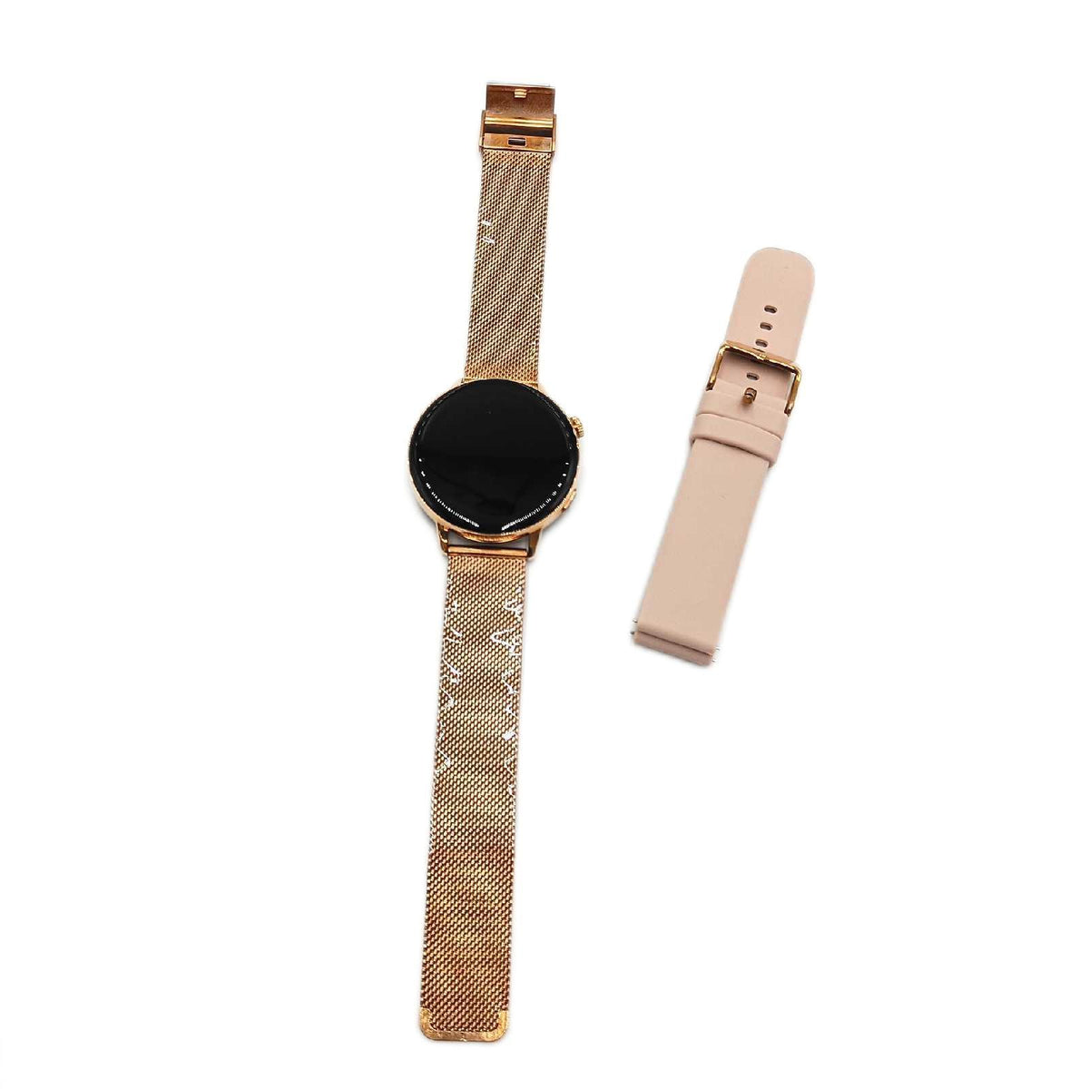LUNIQUESHOP UESHOP Connected Damen Smartwatch rund AMOLED SpO2 Herzfrequenz Blutdruck Roségold