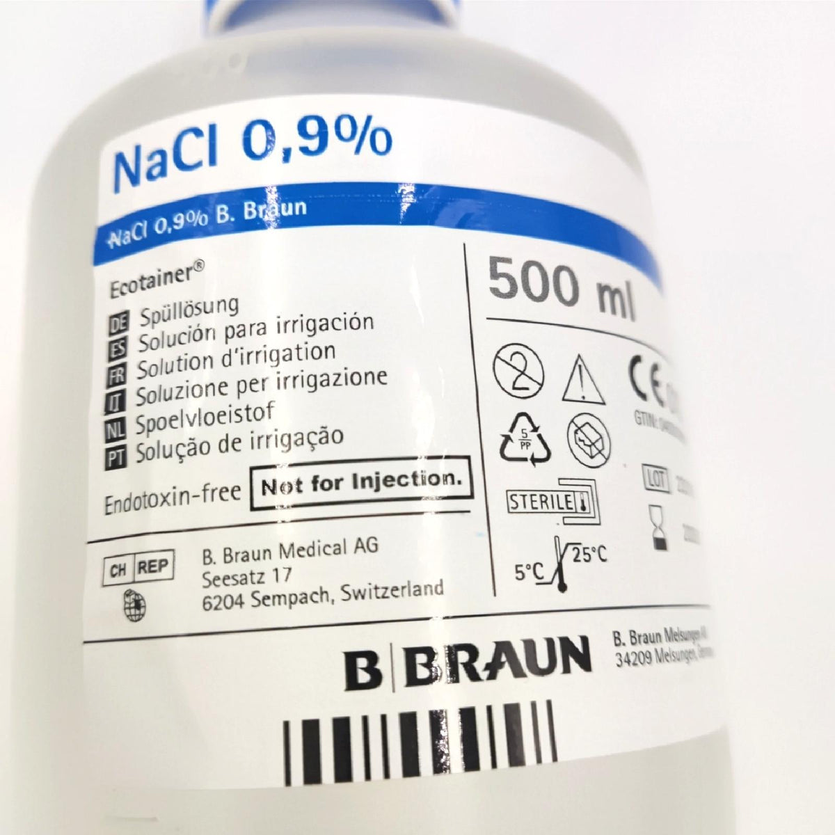 B-Braun - Ecotainer sterile Salzlösung zur schnellen Spülung mit einem hohen Volumen der Lösung 500 ml 36555