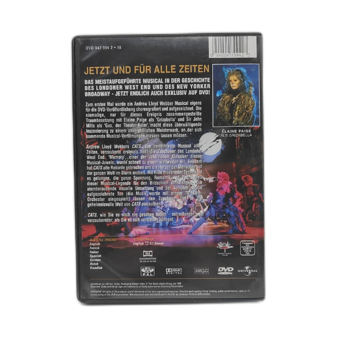 CATS Musical von Andrew Lloyd Webber DVD