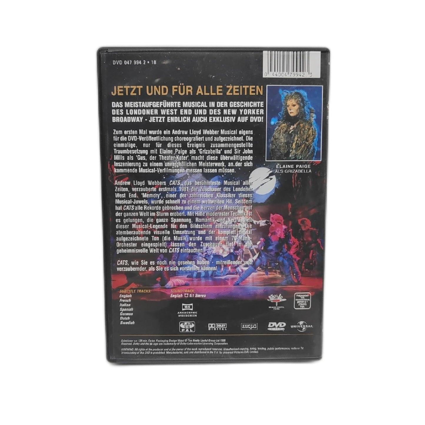 CATS Musical von Andrew Lloyd Webber DVD