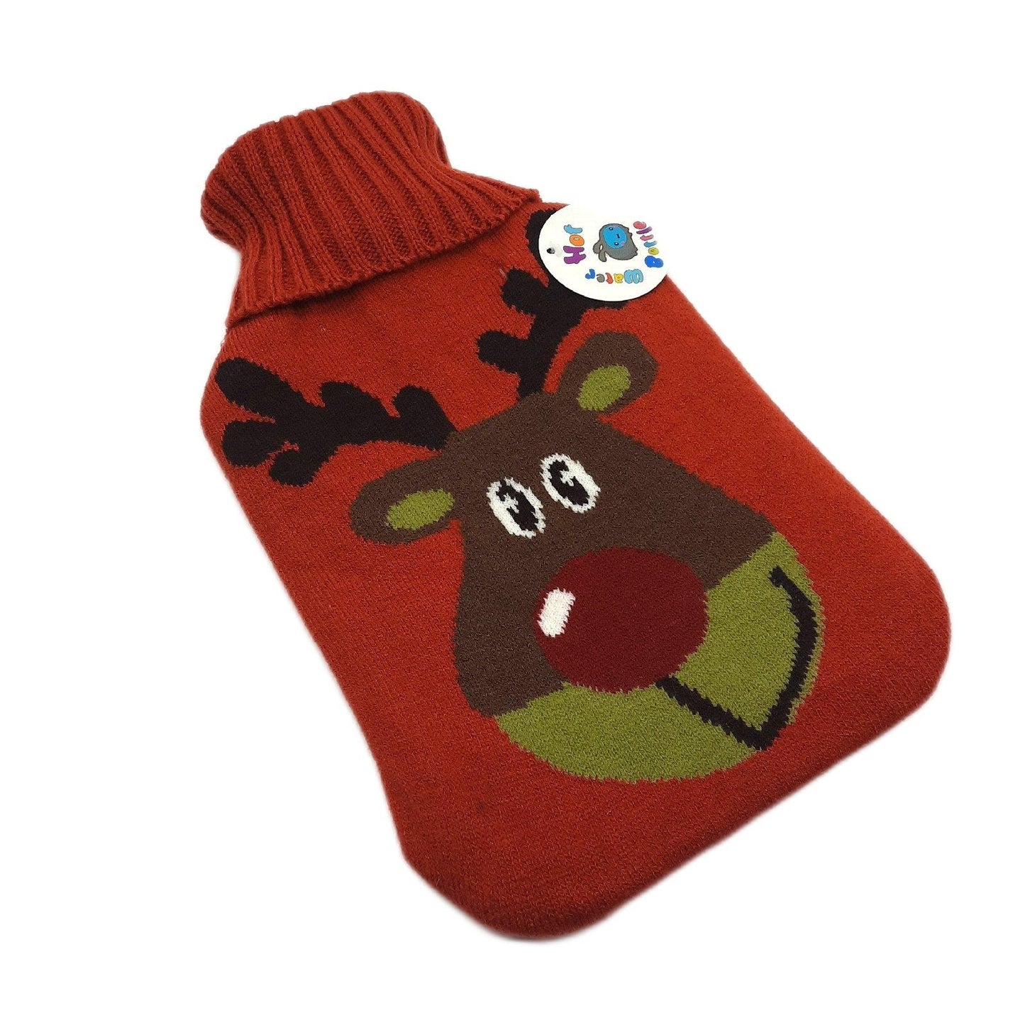 Wärmflasche Zubehör Gestrickte Abdeckung Rentiermuster 33 x 20cm Gemütlich Weihnachten Geschenk