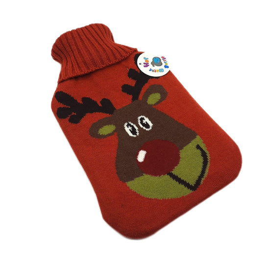 Wärmflasche Zubehör Gestrickte Abdeckung Rentiermuster 33 x 20cm Gemütlich Weihnachten Geschenk