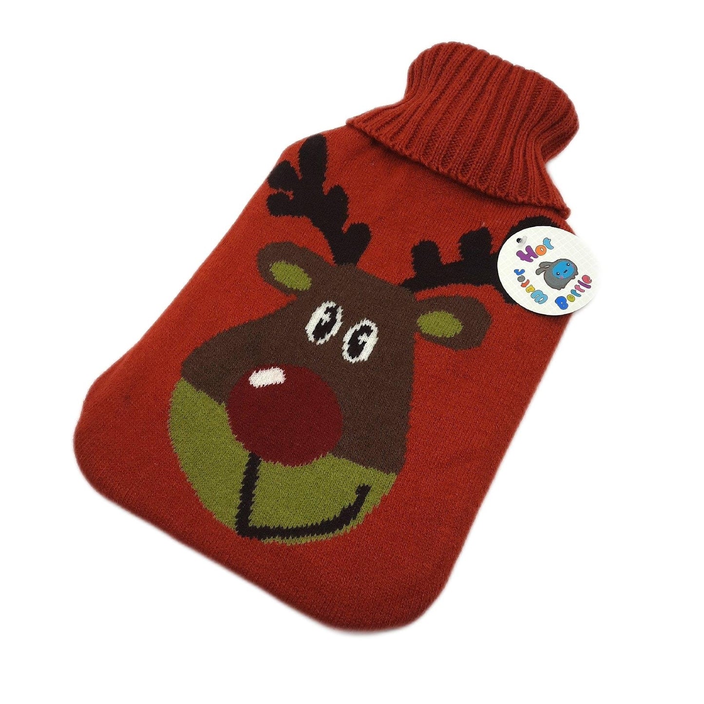 Wärmflasche Zubehör Gestrickte Abdeckung Rentiermuster 33 x 20cm Gemütlich Weihnachten Geschenk