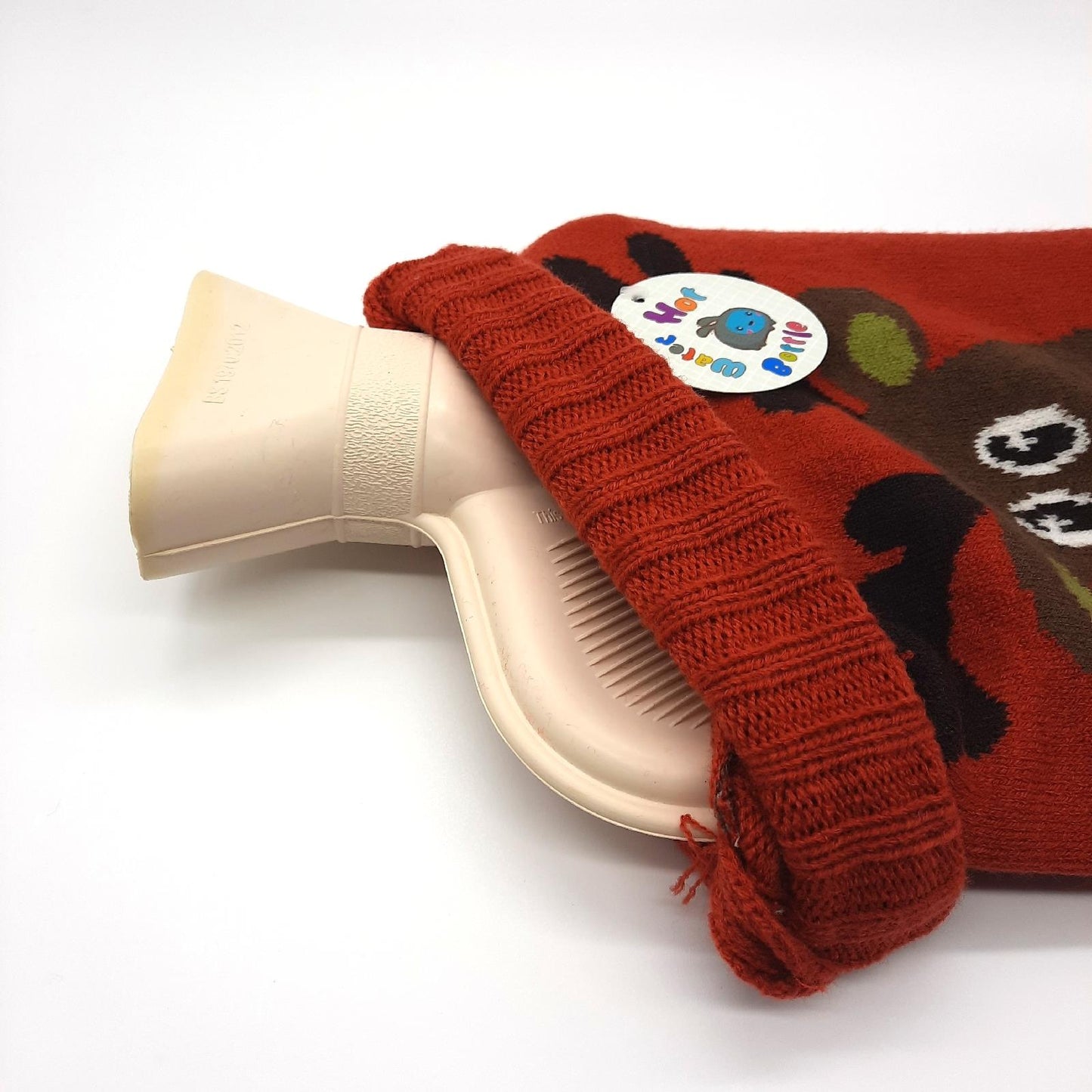Wärmflasche Zubehör Gestrickte Abdeckung Rentiermuster 33 x 20cm Gemütlich Weihnachten Geschenk