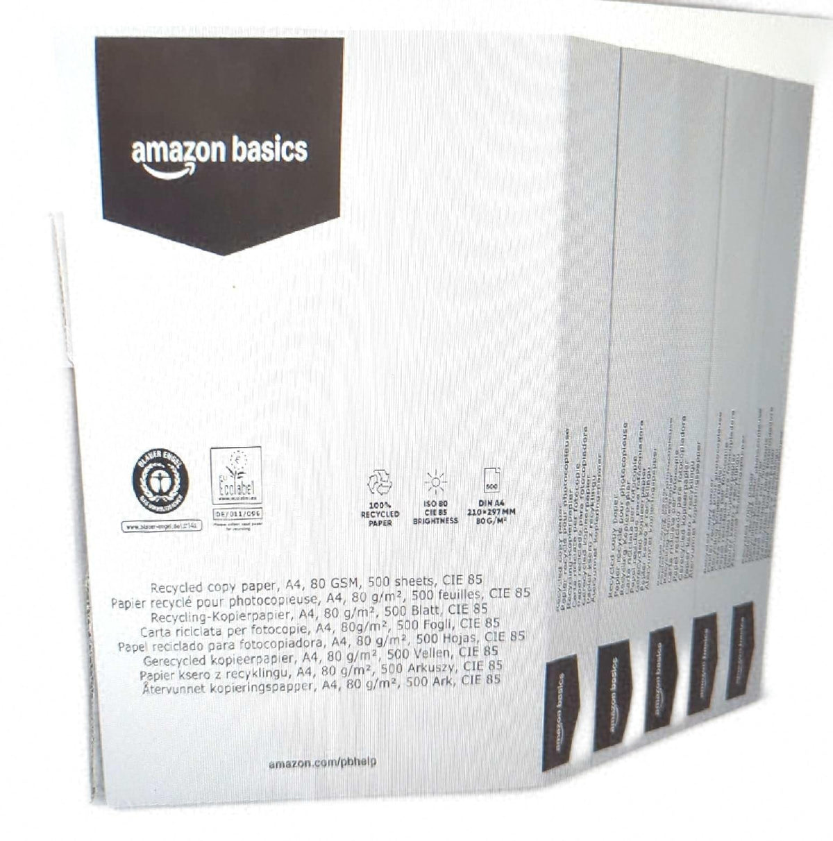 Amazon Basics 100 Prozent Recyclingpapier A4 80 g m2 2500 Blatt 5 Packungen