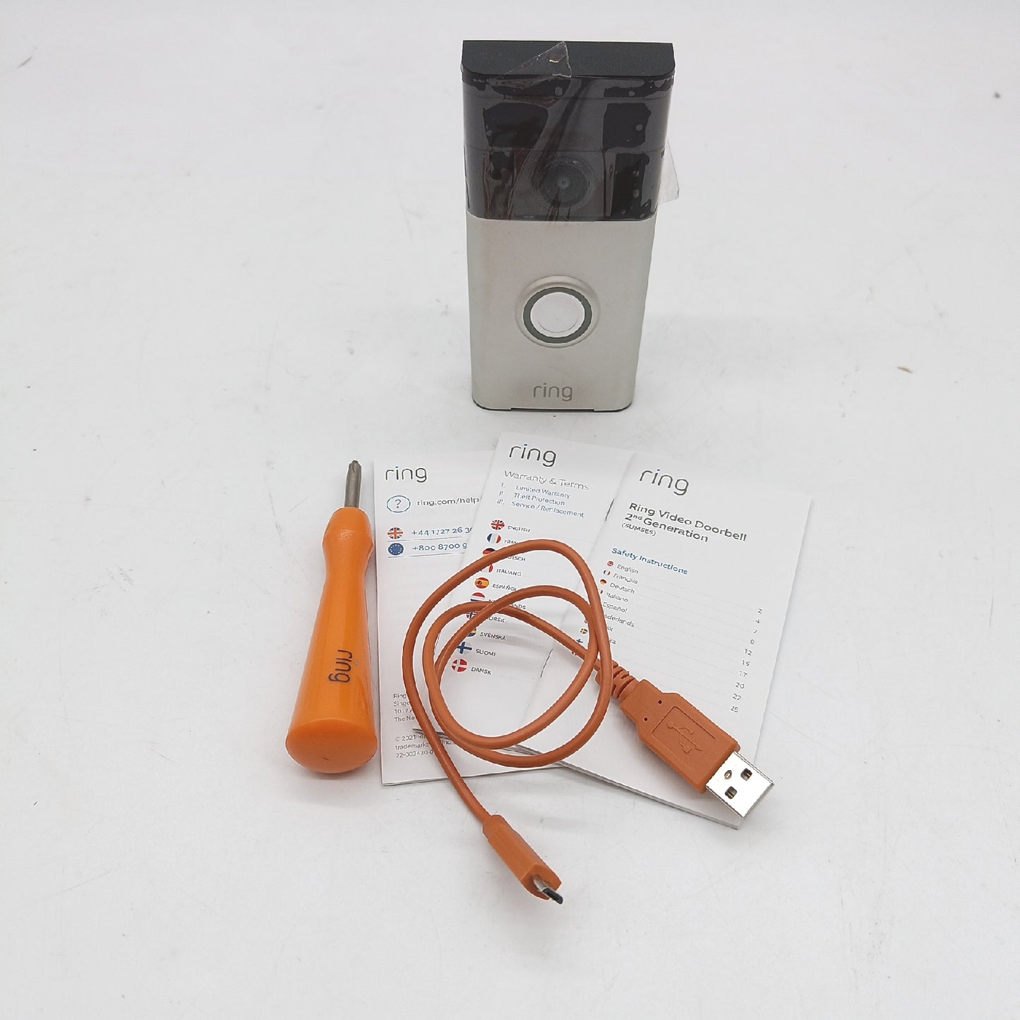 Ring Türklingel mit Kamera Hausüberwachung Gen 2 1080 Pixel matt nickel moderne Sicherheit
