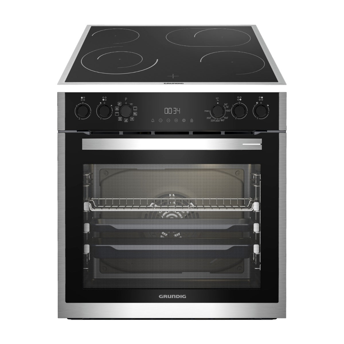 GRUNDIG Elektro-Herd-Set GEHM19310 60 cm, schwarz