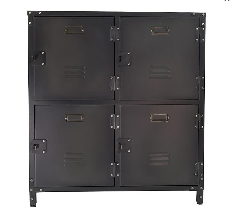 Metallschrank Vintage Industrial Style (35 x 75 x 82,5 cm, 4-türig, Anzahl Fächer: 4)