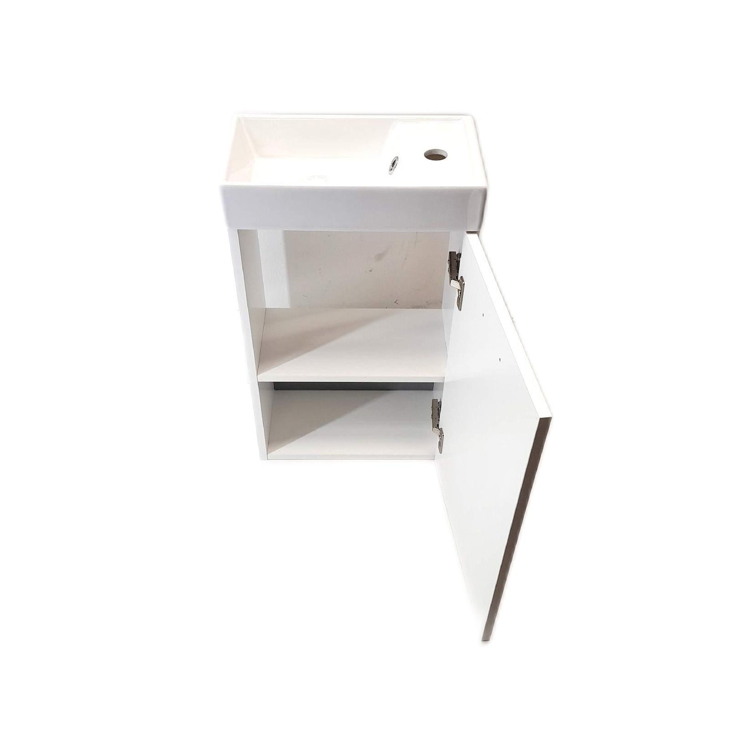 Riva Badmöbel Set Möbel Bad Weiß Glänzend Breite 40 cm Modern Design Badezimmer
