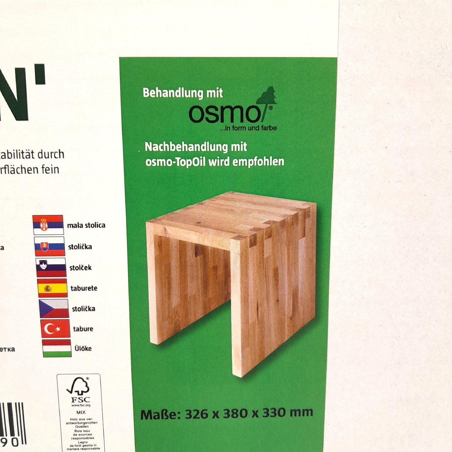 Exclusivholz Hocker Sitzmöbel Aspen Eiche Stabilität Komfort modern stilvoll robust