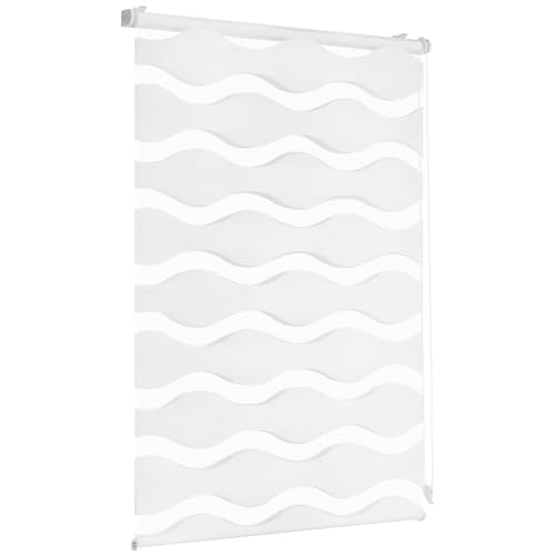 Sekey Doppelrollo Fensterdekoration Well Klemmfix ohne Bohr Doppelrollo 75