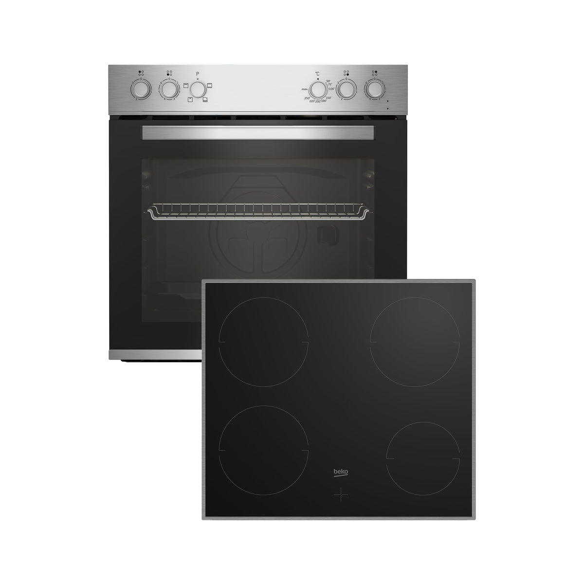 BEKO Elektro-Herd-Set BBUC12020X, 59,4 cm, silber