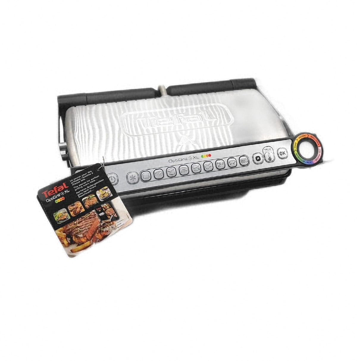 Tefal OptiGrill Plus GC712D Kontaktgrill mit abnehmbaren Grillplatten elektrische Grillzubereitung