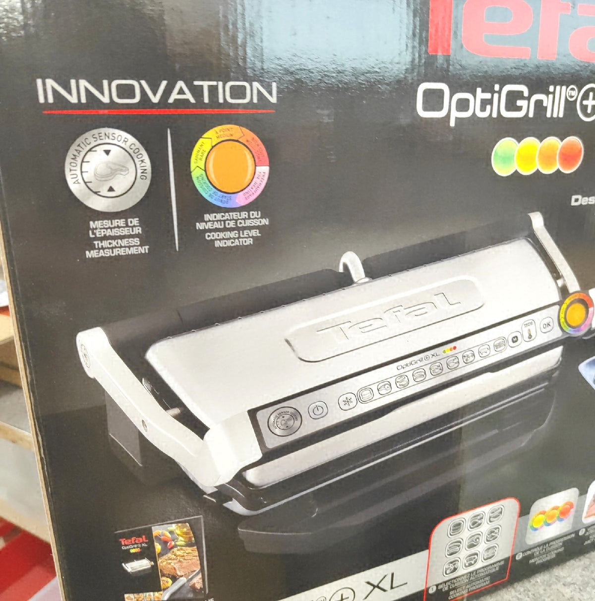 Tefal OptiGrill Plus GC712D Kontaktgrill mit abnehmbaren Grillplatten elektrische Grillzubereitung