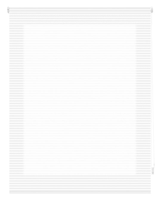 Blindecor Rollo Fensterdekoration Iris Transluzentes Gestreift Weiß 80 x 180 cm Sichtschutz