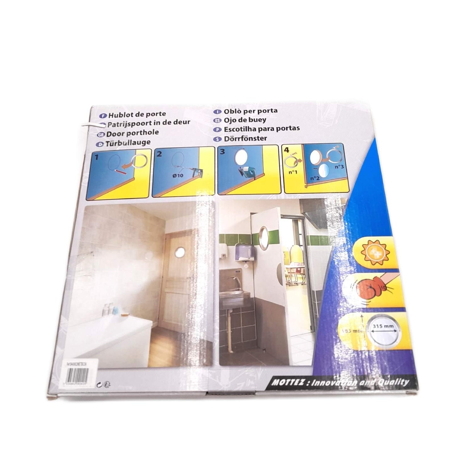 Mottez Bullauge Fenster Bauelement Metall Weiß Klarglas 39 cm Marine Zubehör