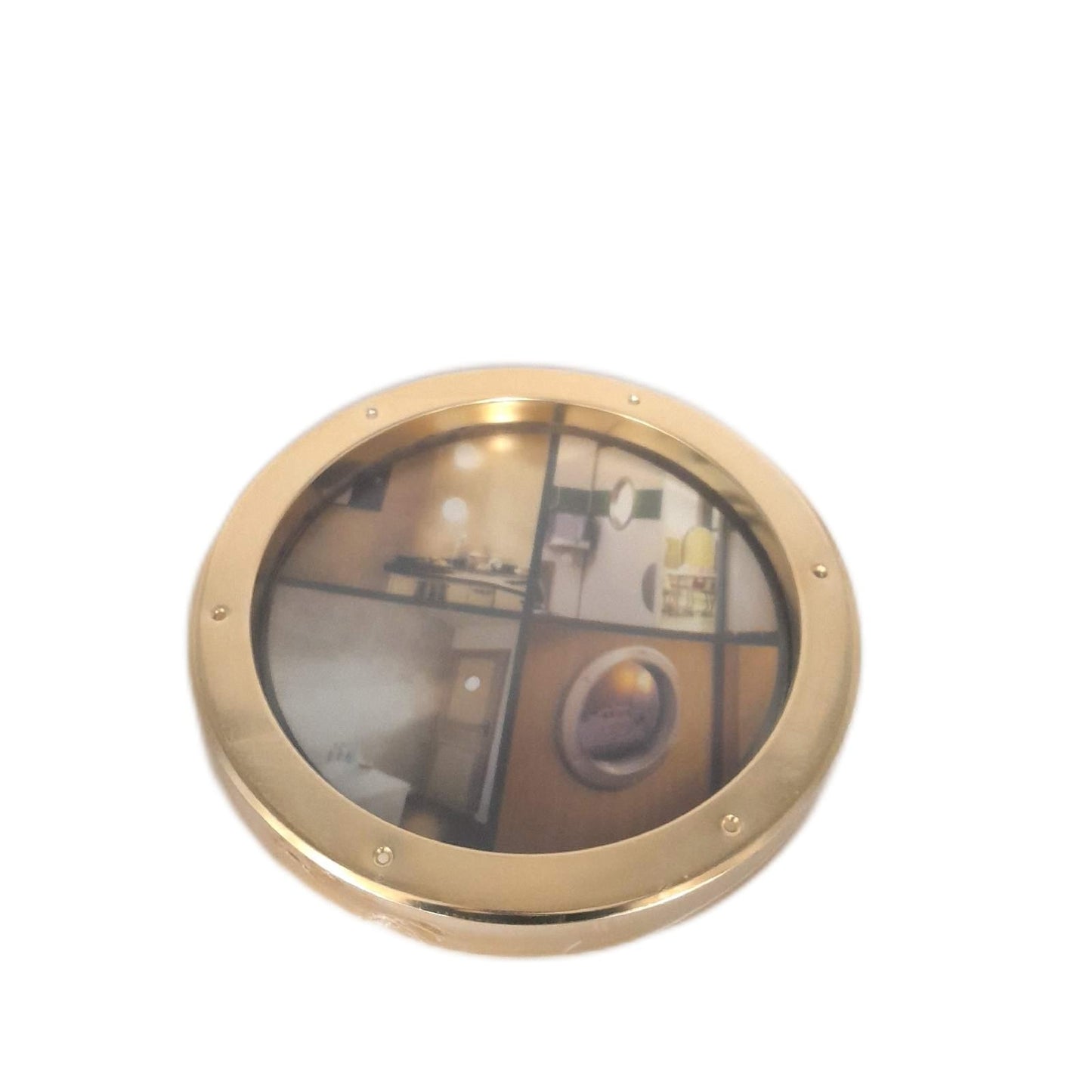 Mottez Bullauge Fenster Bootszubehör 39 cm Durchmesser Metall Gold klar Verglasung