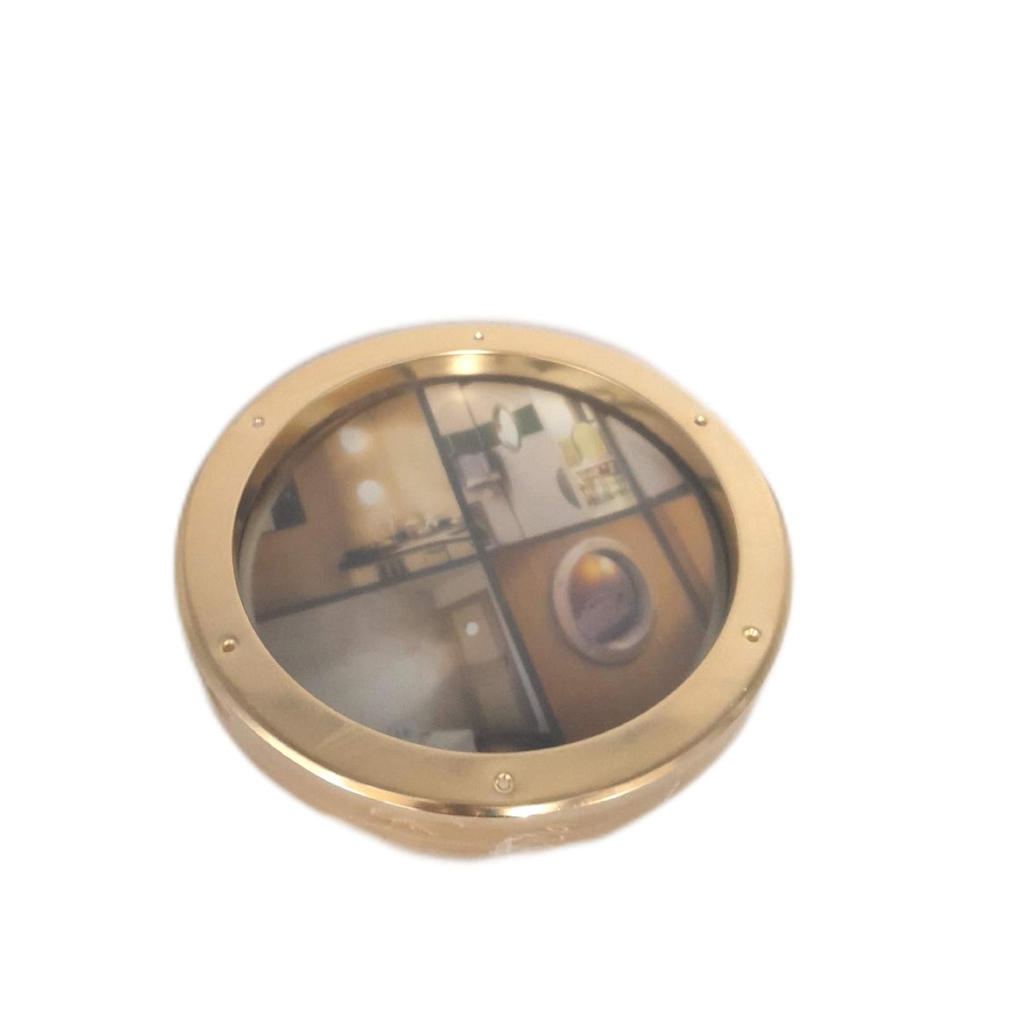 Mottez Bullauge Fenster Bootszubehör 39 cm Durchmesser Metall Gold klar Verglasung