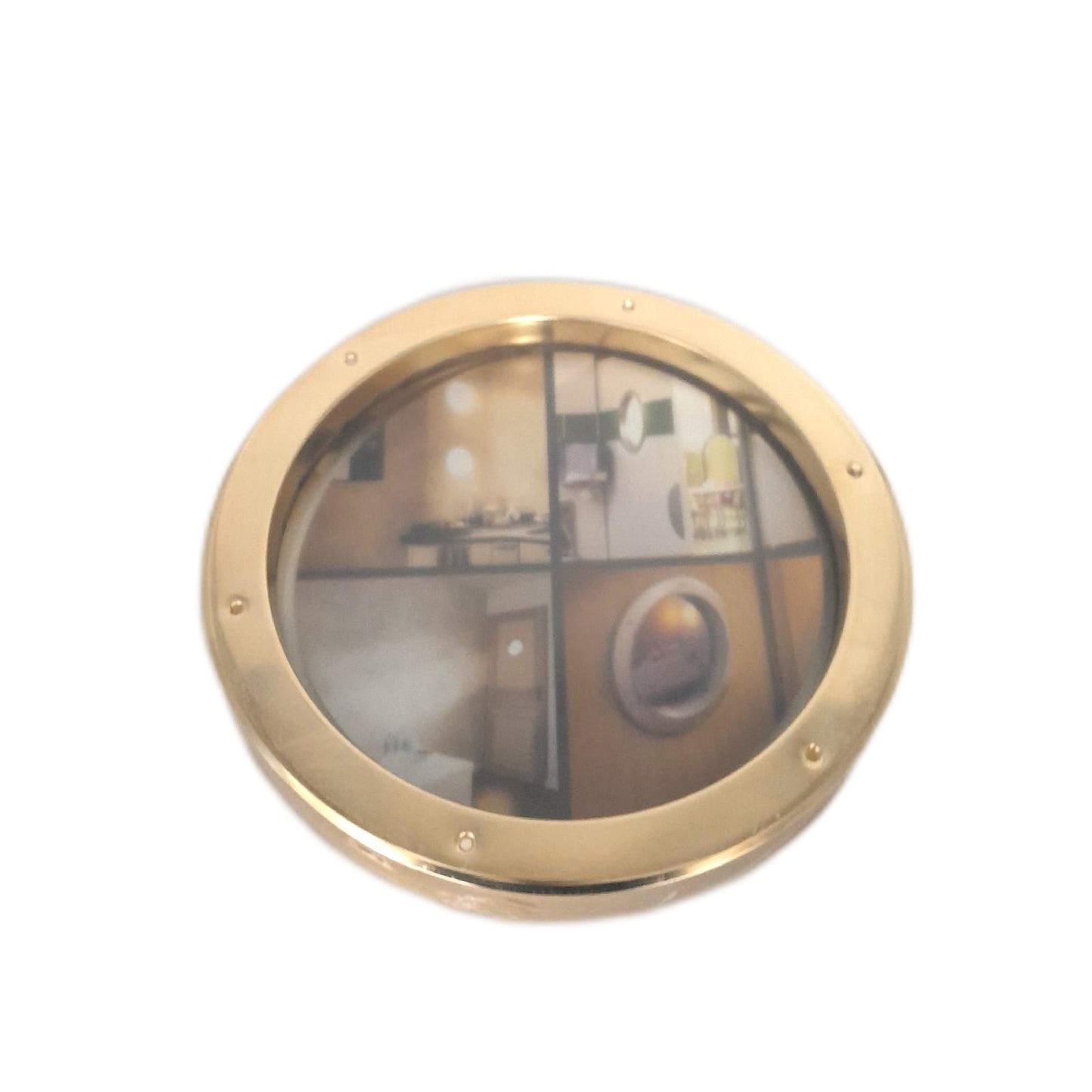Mottez Bullauge Fenster Bootszubehör 39 cm Durchmesser Metall Gold klar Verglasung
