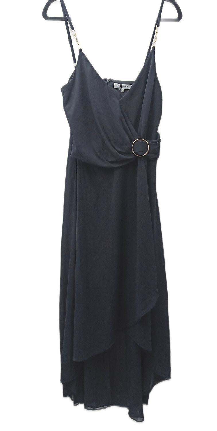 Morgan Kleid Damenmode Marine Mittellanges Kleid Schmale Träger Bequem Elegant Sommer