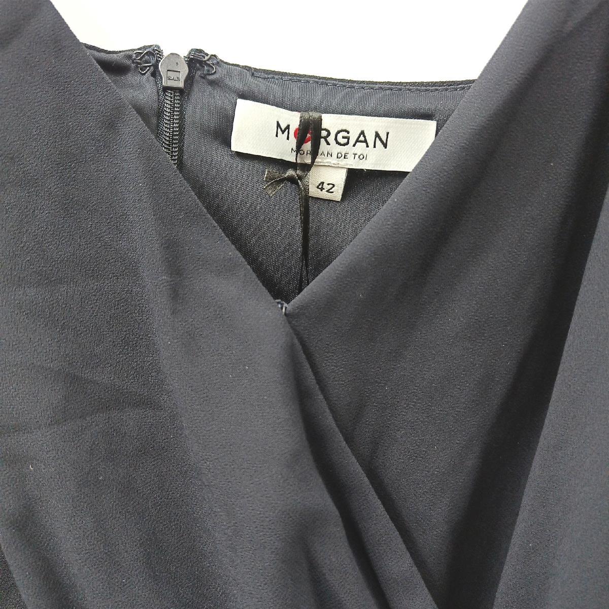 Morgan Kleid Damenmode Marine Mittellanges Kleid Schmale Träger Bequem Elegant Sommer