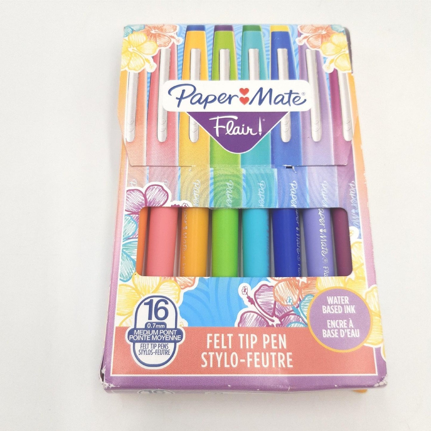 Paper Mate Filzstifte Schreibwaren Flair Tropical Farben mittlere Spitze stabile Tasche mit 16 St
