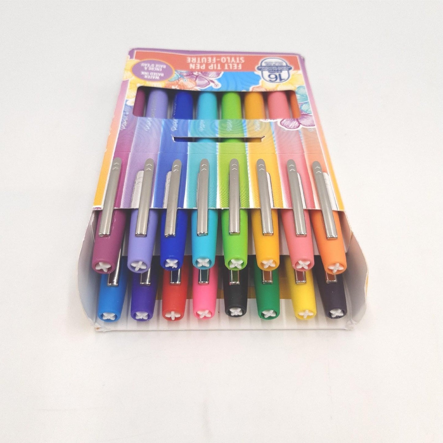 Paper Mate Filzstifte Schreibwaren Flair Tropical Farben mittlere Spitze stabile Tasche mit 16 St