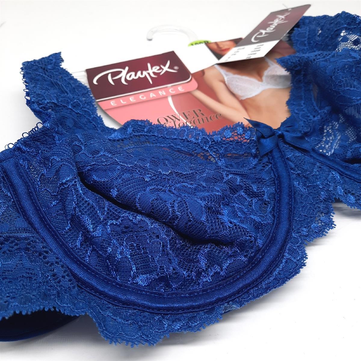 Platex Damen BH Damenwäsche Flower Elegance Push Up Komfort Blau 85B