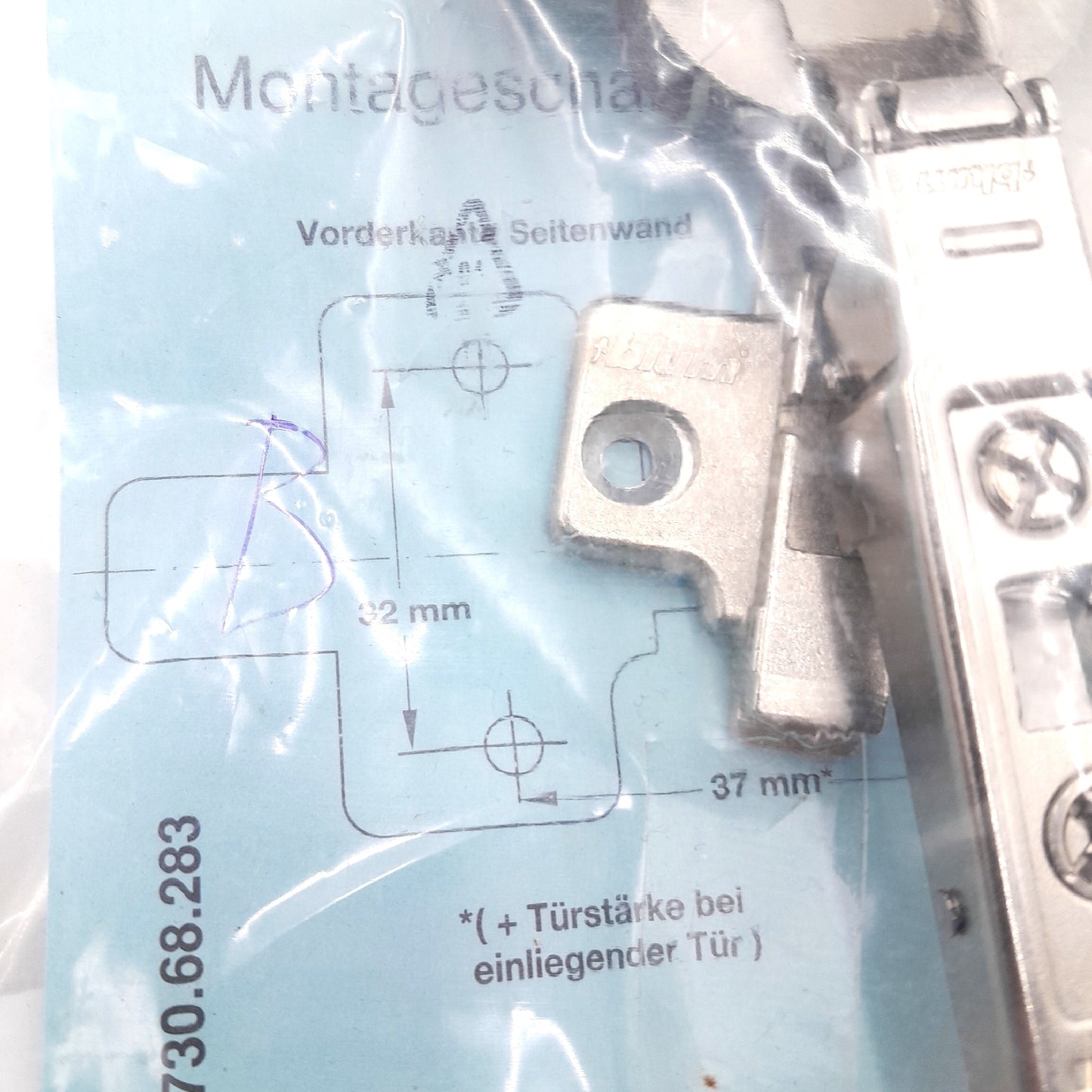 Stabilit Topfscharnier Möbelbefestigung Eckanschlag Durchmesser Topf 35 mm Temperaturbeständig