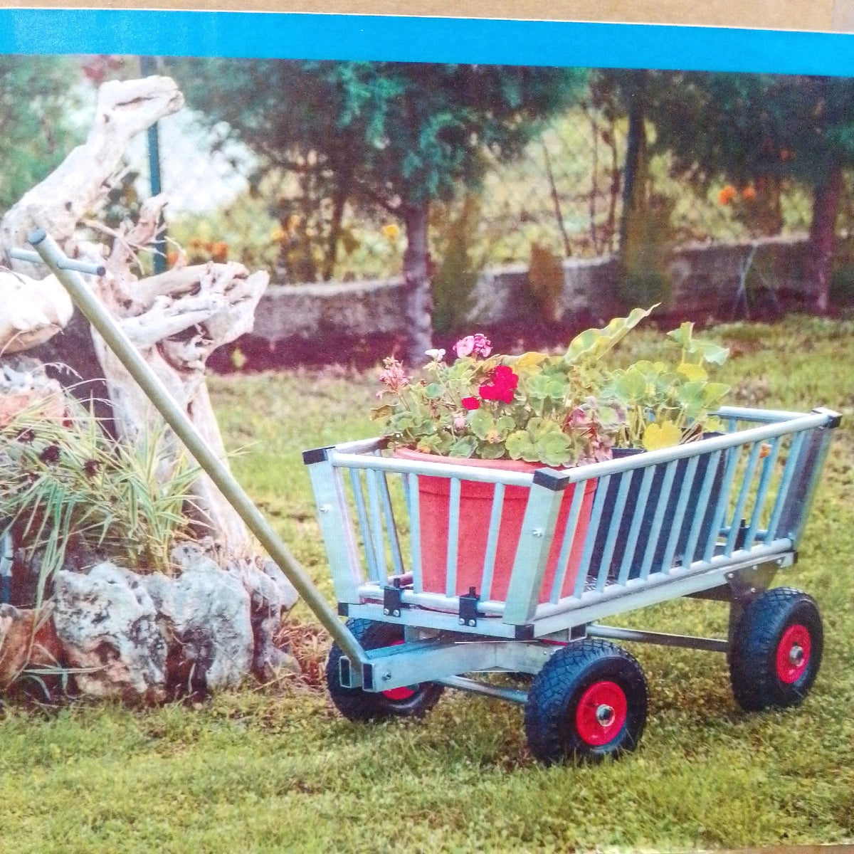 Bollerwagen Bollerwagen 105 x 63 x 58 cm Aluminium klappbar faltbar stabil robust Gartenwagen Transportwagen