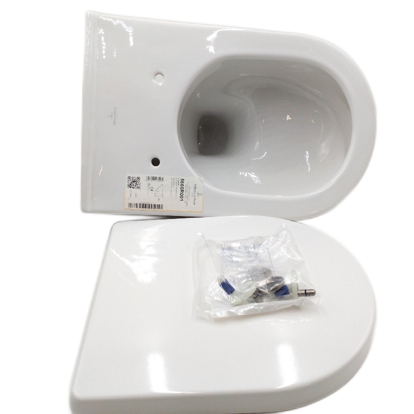 Villeroy & Boch Spülrandloses Wand-WC Targa Style (Mit WC-Sitz, Tiefspüler, Weiß