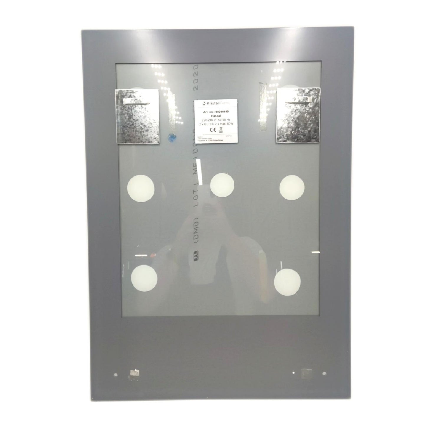 Pascal Lichtspiegel Wohnraum Spiegel Kristall Form 50 x 70 cm Glasablage elegant modern