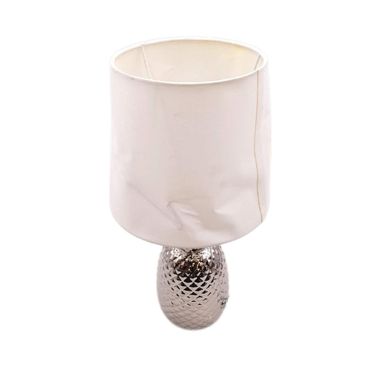 Näve Tischleuchte Beleuchtung Tischlampe rund Ananas Chrom 40 Watt Designlampe