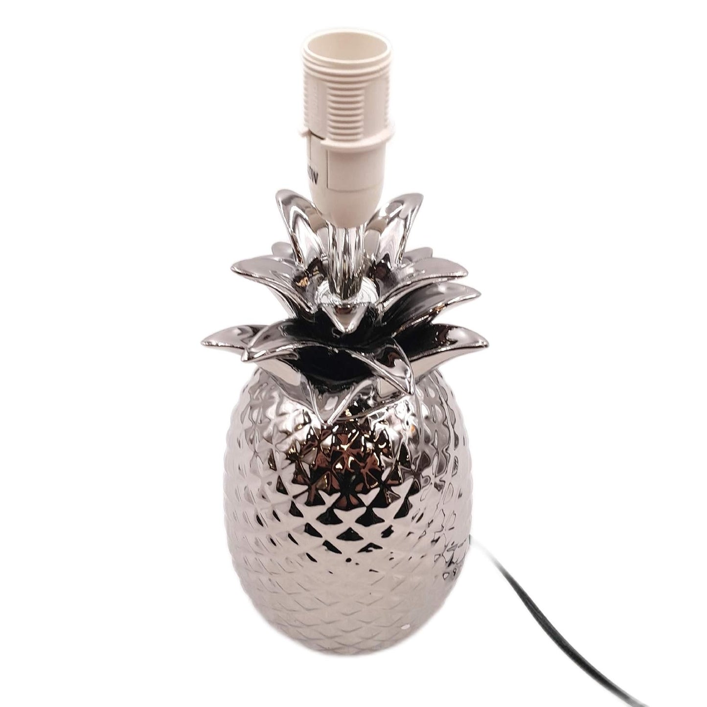 Näve Tischleuchte Beleuchtung Tischlampe rund Ananas Chrom 40 Watt Designlampe