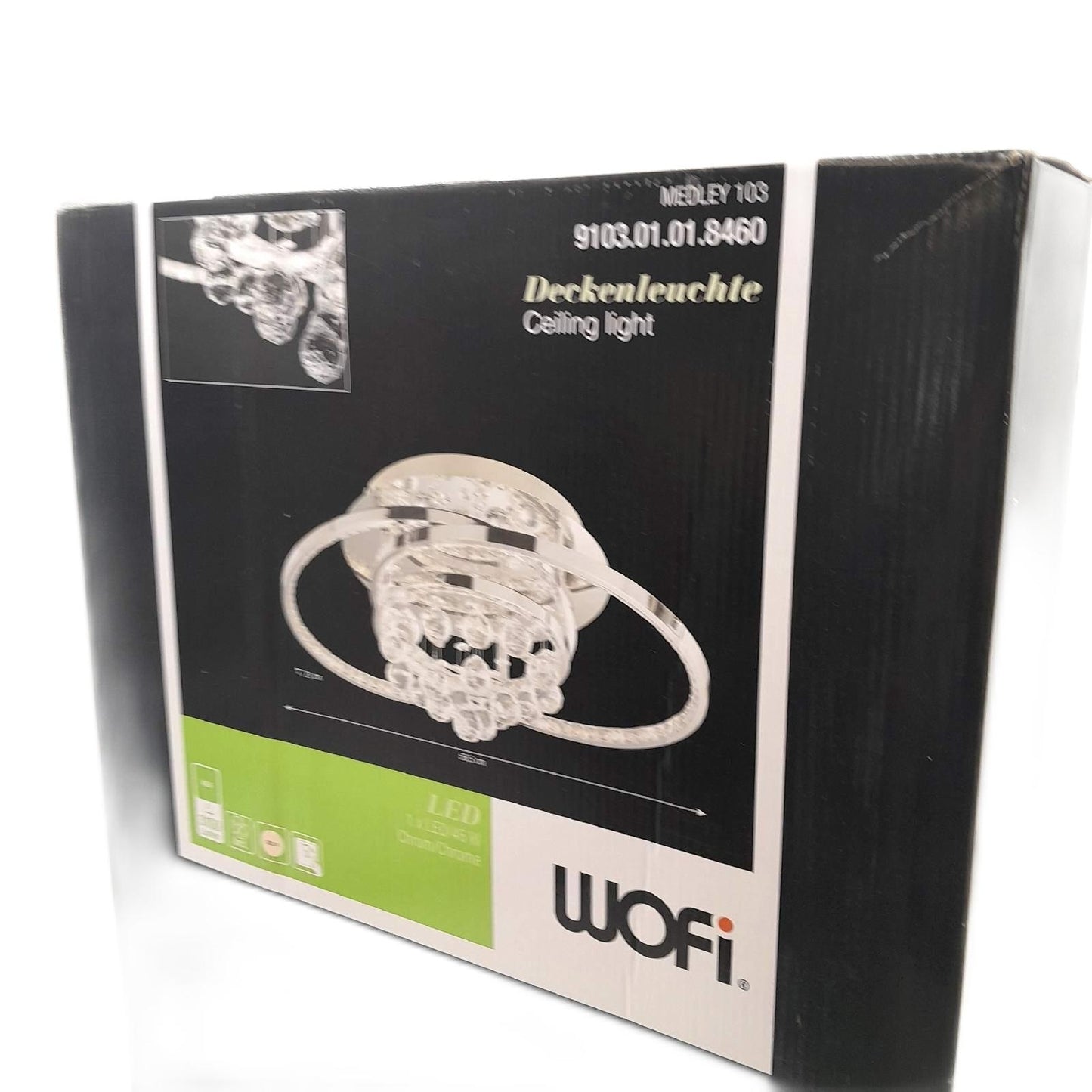 WOFI Deckenleuchte Beleuchtung Medley LED Chrom Licht modern wohnzimmerlampe energie