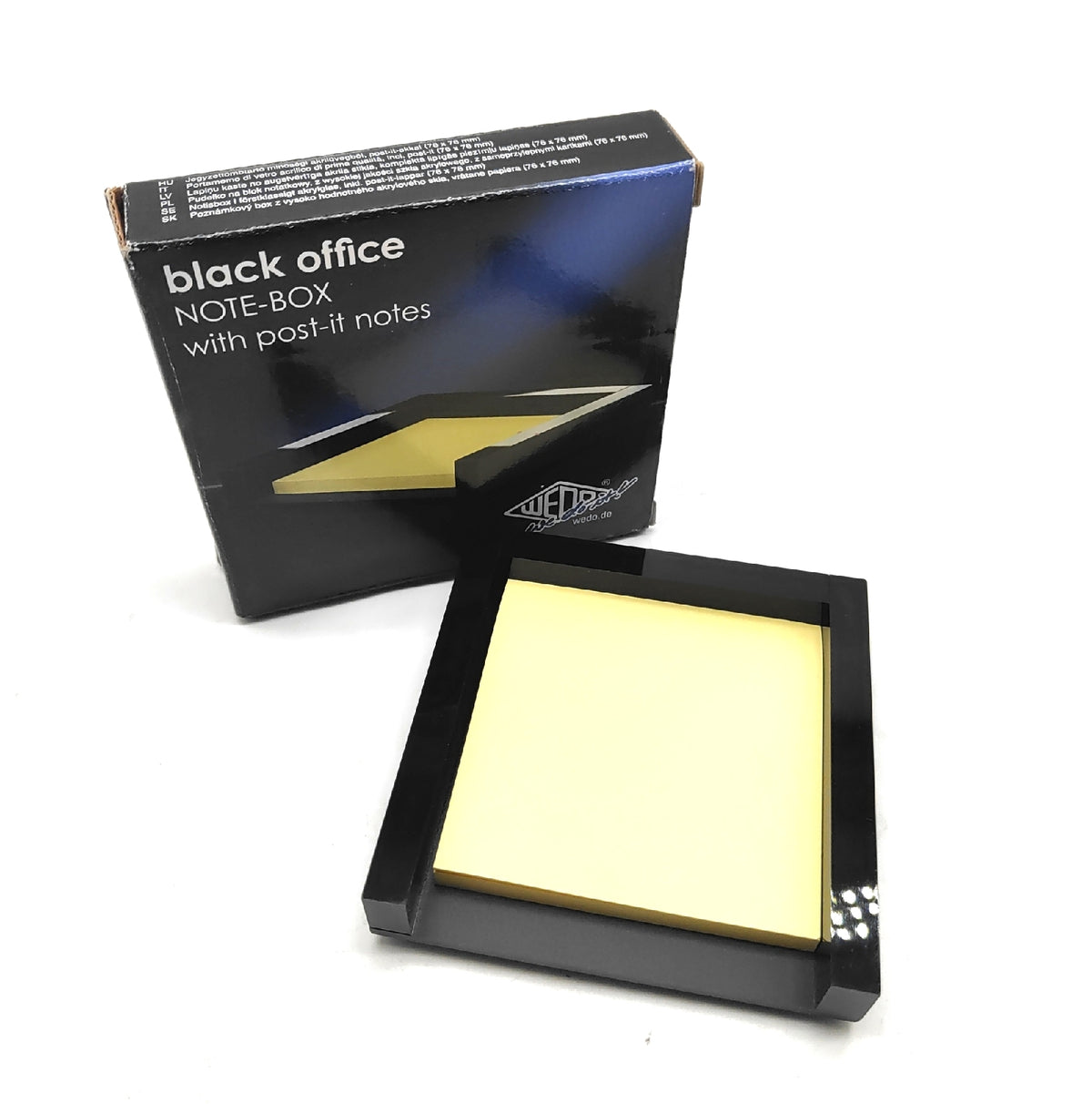 WEDO 631801 Black Office Zettelbox Acrylglas 50 Haftnotizen Schwarz