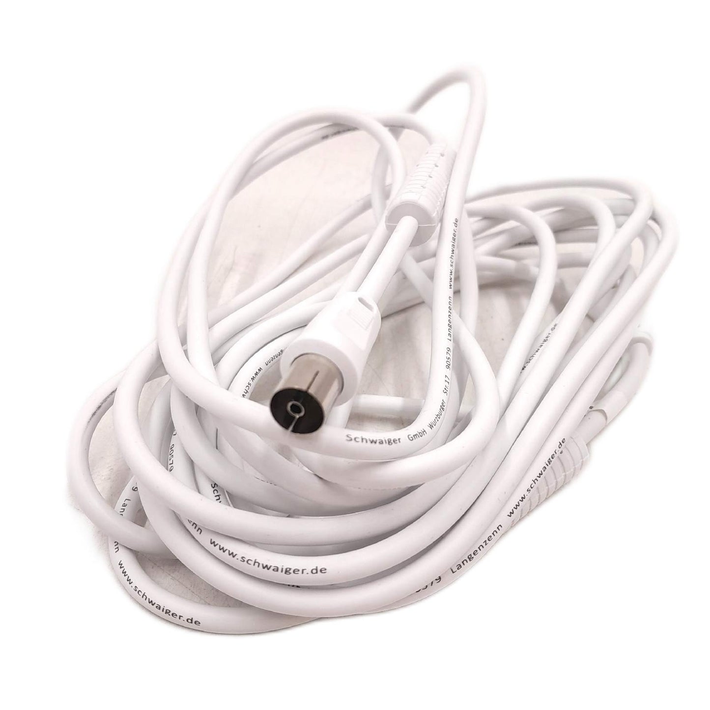 Schwaiger Antennenkabel Kabel Anschlusskabel 5 Meter Weiß 90 dB Ste