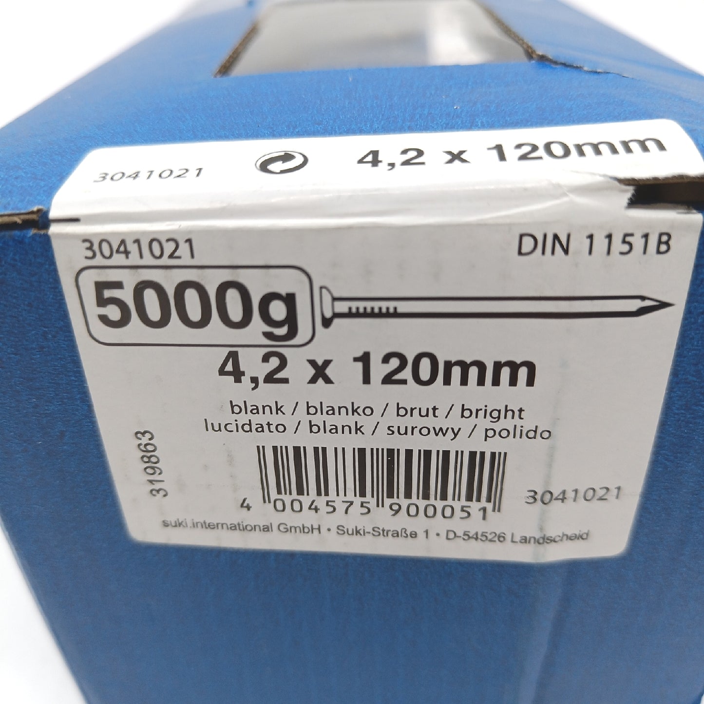 Suki Senkkopf Nagel Baumaterial Stahl 4 2 x 120 mm blank