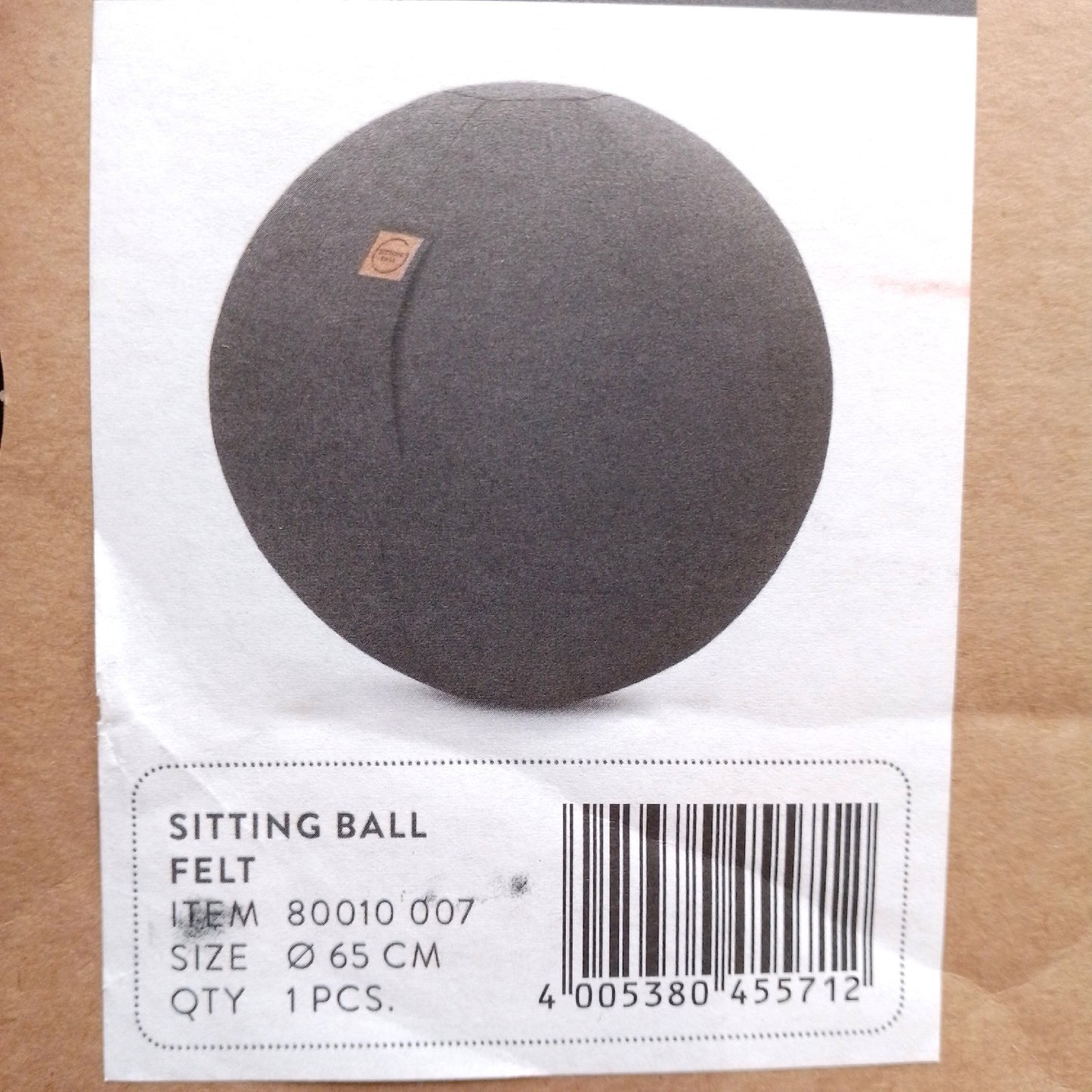 Sitting Ball Gymnastikball Fitness Zubehör Felt Anthrazit Durchmesser 65 cm Komfort